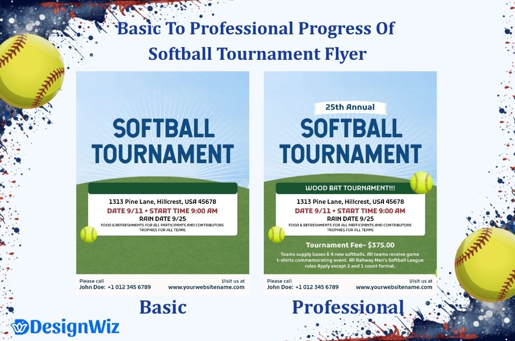 Basic to Professional Progress Of softball Tournament Flyer
