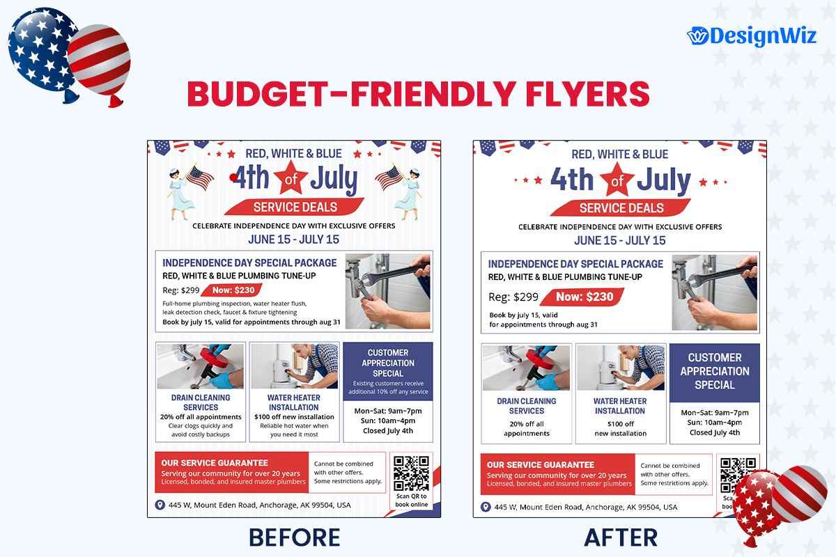 Before/after Examples Of Small Business Flyers With Budget-friendly Improvements