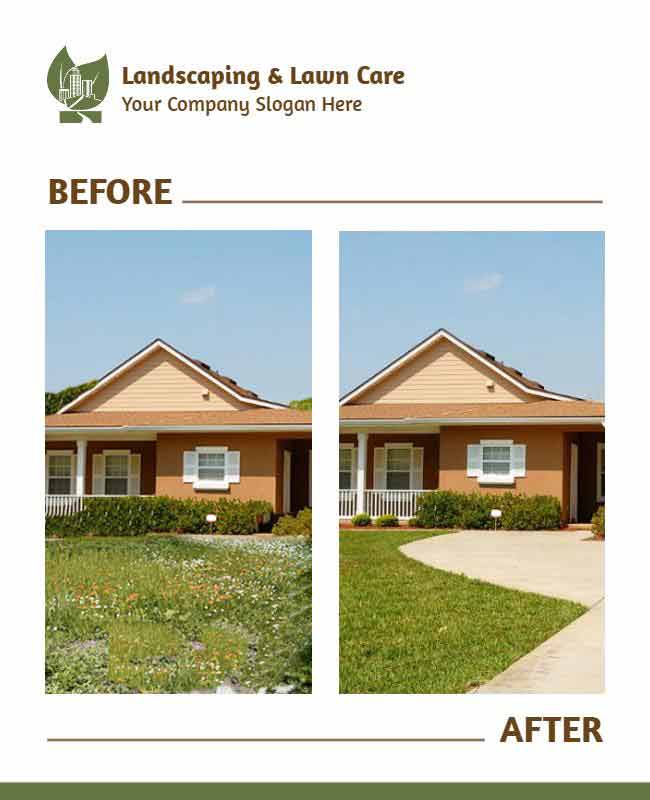 Before-After Landscape Transformation Service Flyer