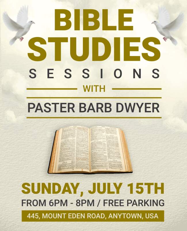 Bible Studies Sessions Announcement Flyer Template