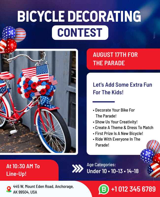 Bicycle Decorating Contest Flyer Template