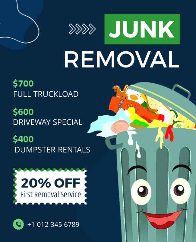 Lighthearted and humorous junk removal flyer designed to capture attention.