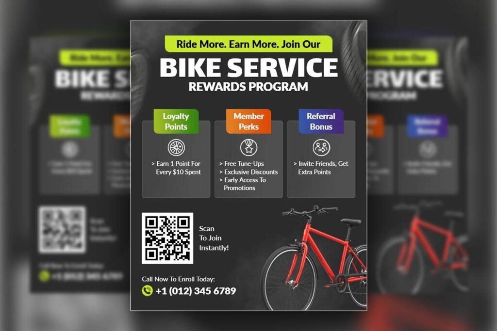 Bike Service Rewards Program Flyer Template