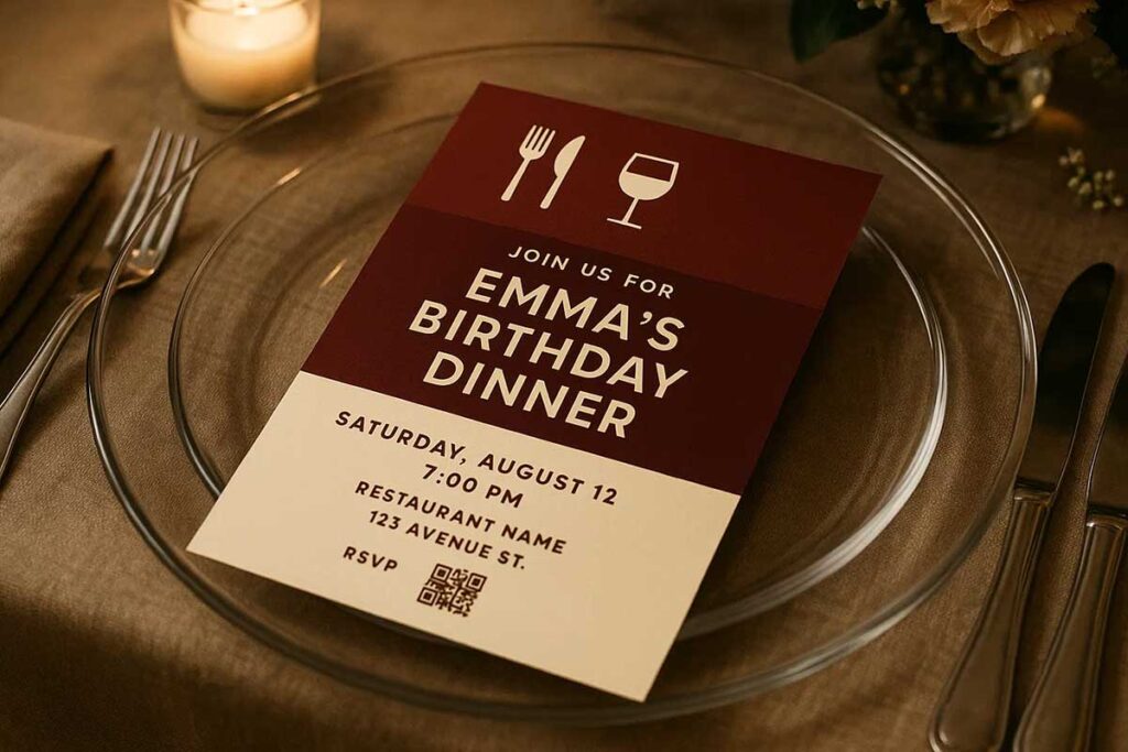 Elegant dinner invitation design