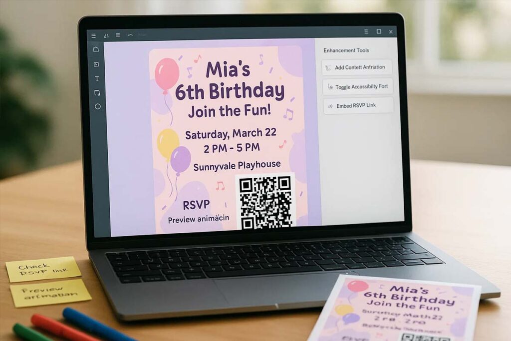 Birthday flyer enhancement features