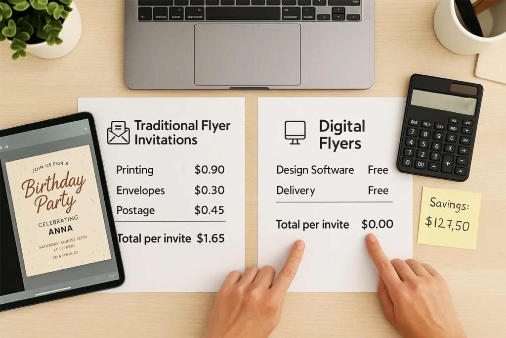 birthday flyer invitation cost comparison