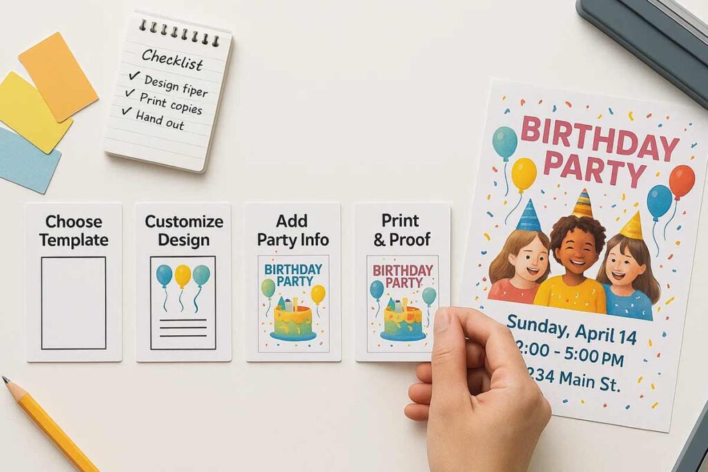 Birthday flyers workflow diagram