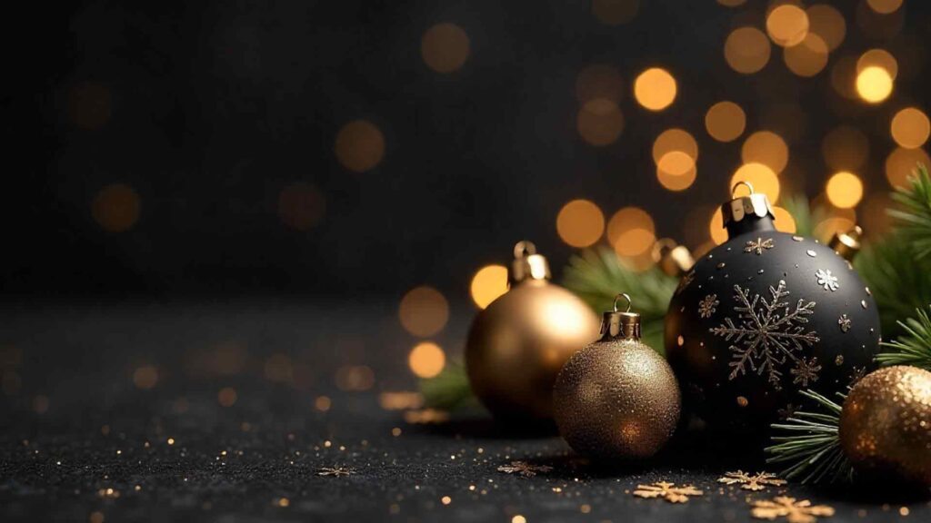 Black And Gold Luxury Christmas Wallpaper