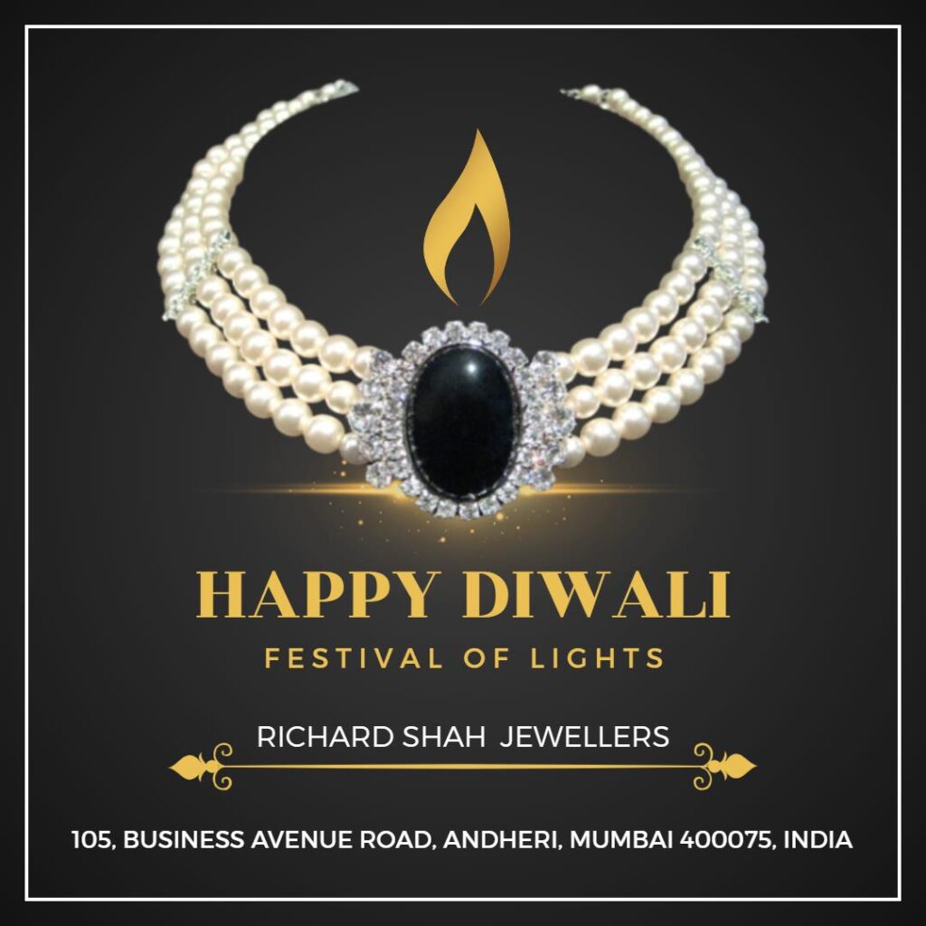 Black and Golden Elegant Diwali Jewelry Instagram Post