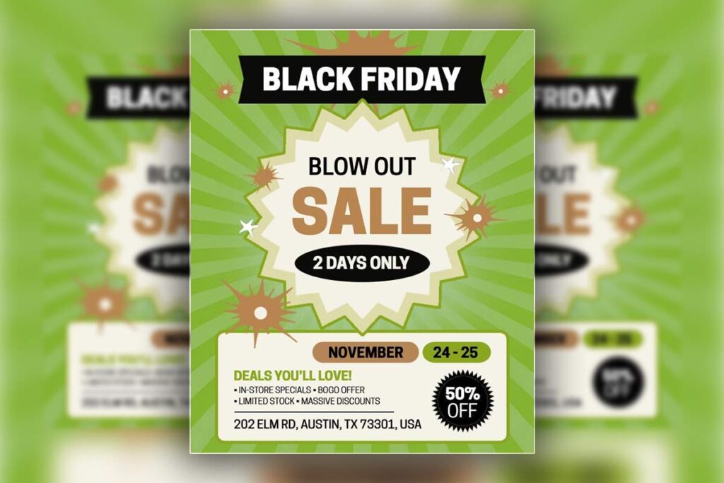 Black Friday Blowout Sale Event Flyer Template