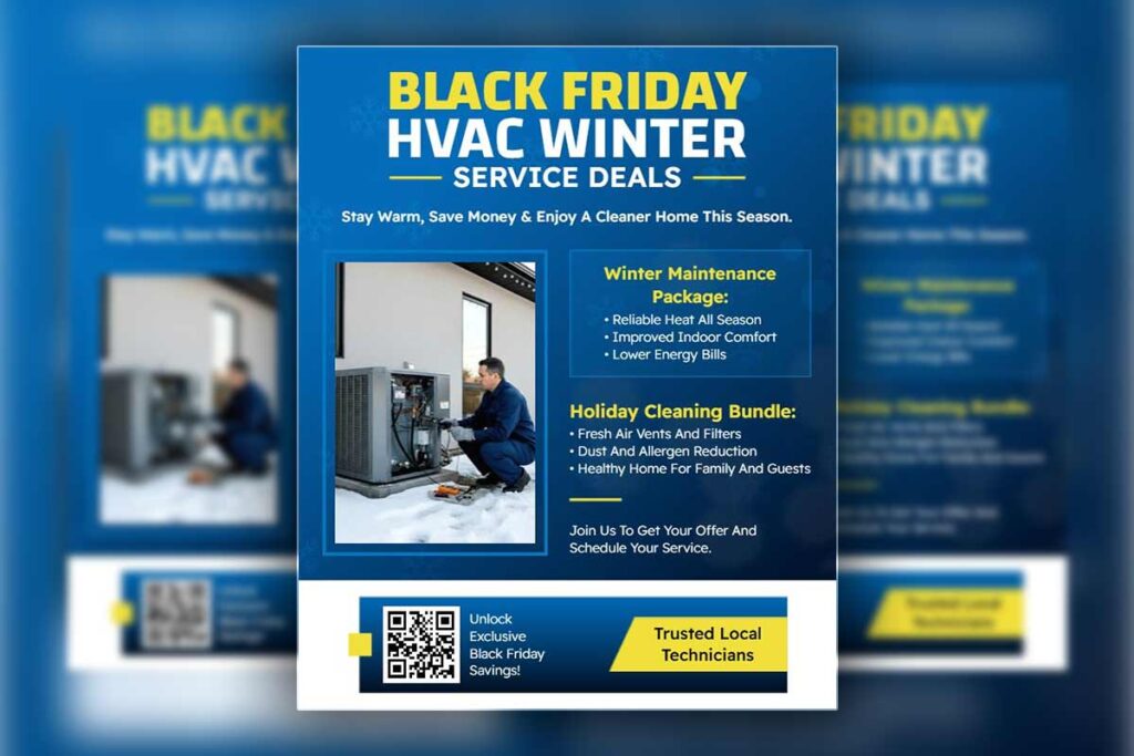 Black Friday HVAC Winter Service Deals Flyer Template