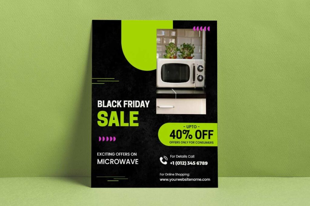 Black Friday Microwave Sale Flyer Template