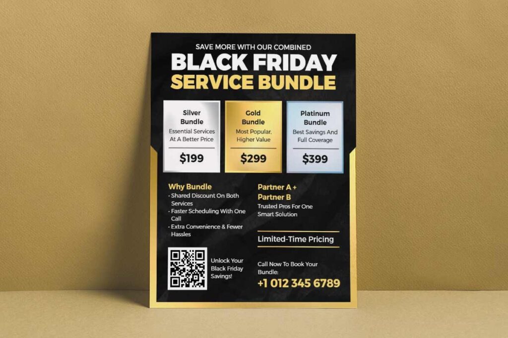 Black Friday Service Bundle Promotional Flyer Template