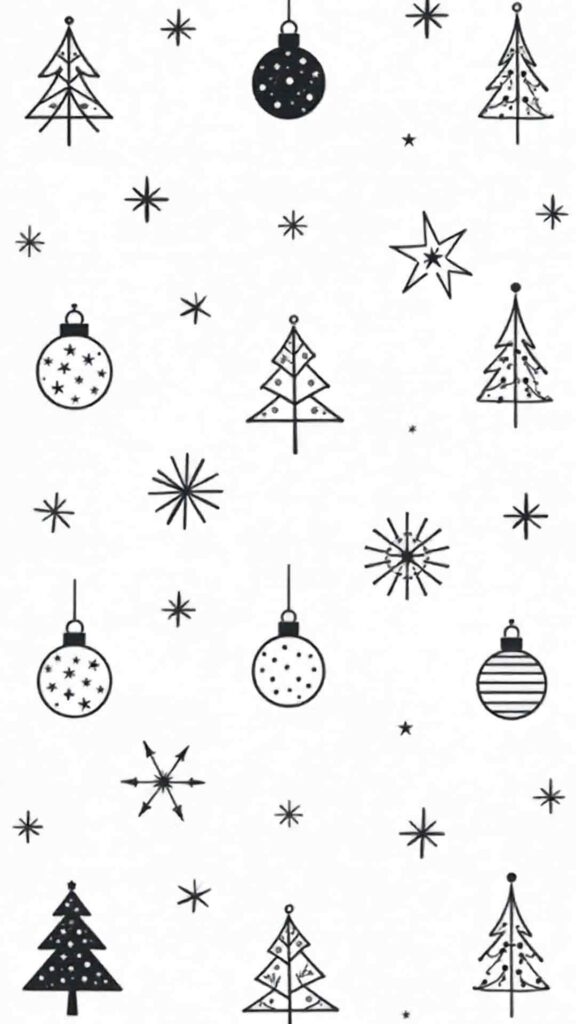 Black Line-art Scandinavian Pattern Background