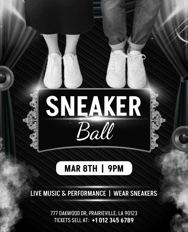 Black Theme Sneaker Event Flyer Template