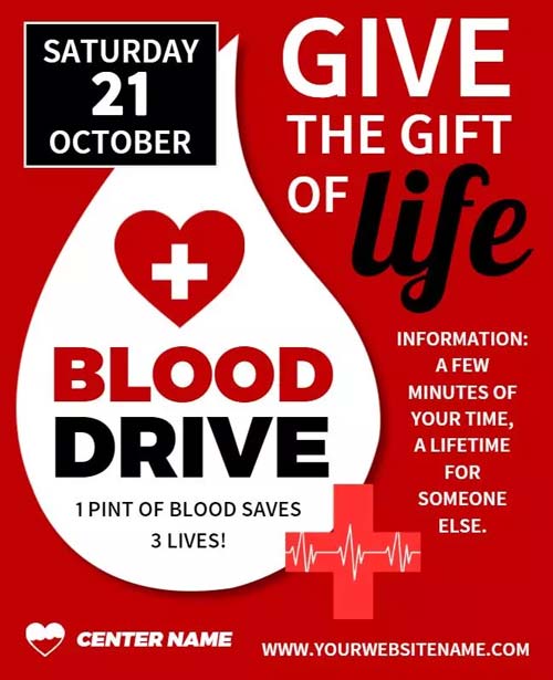 Blood Drive Awareness Flyer Featuring Details and Attention-Grabbing Headline