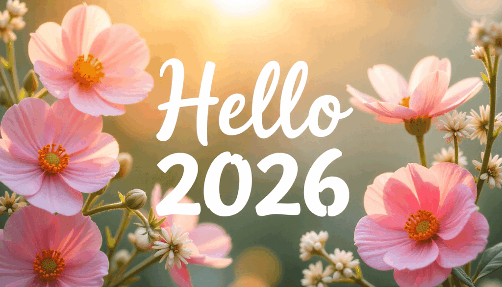 blooming floral new year background