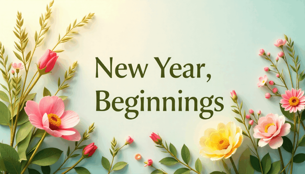 blooming floral new year theme