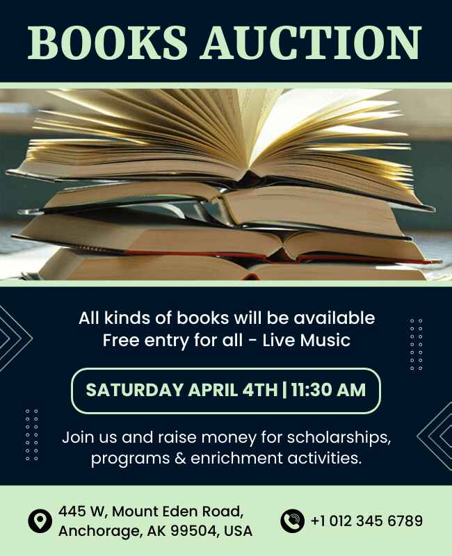 Books Auction Flyer Template