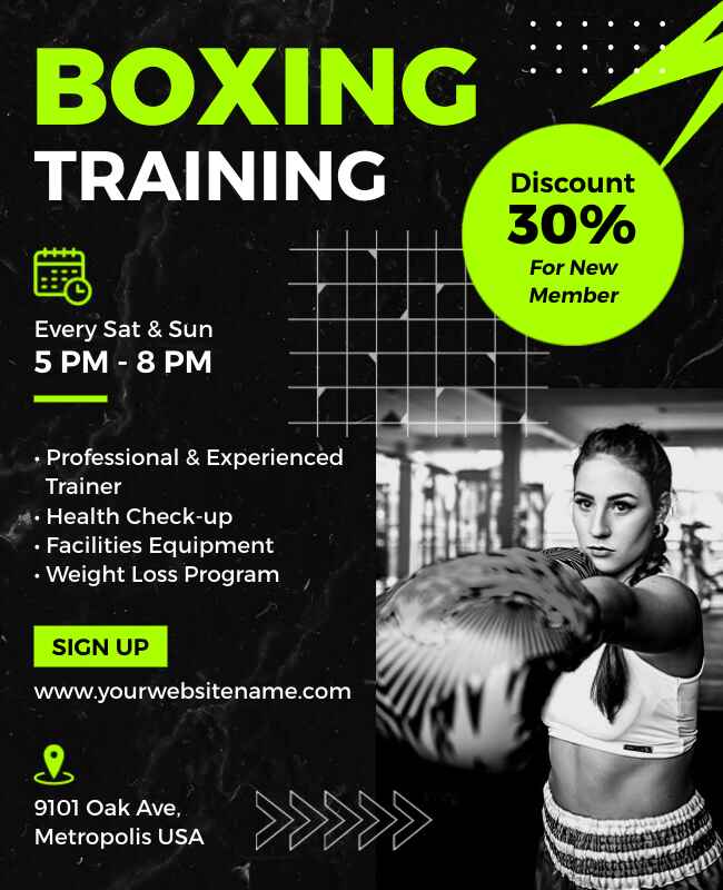 Boxing Training Flyer Template