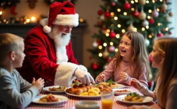 Festive Breakfast With Santa Flyer Featuring Holiday Cheer and Joy