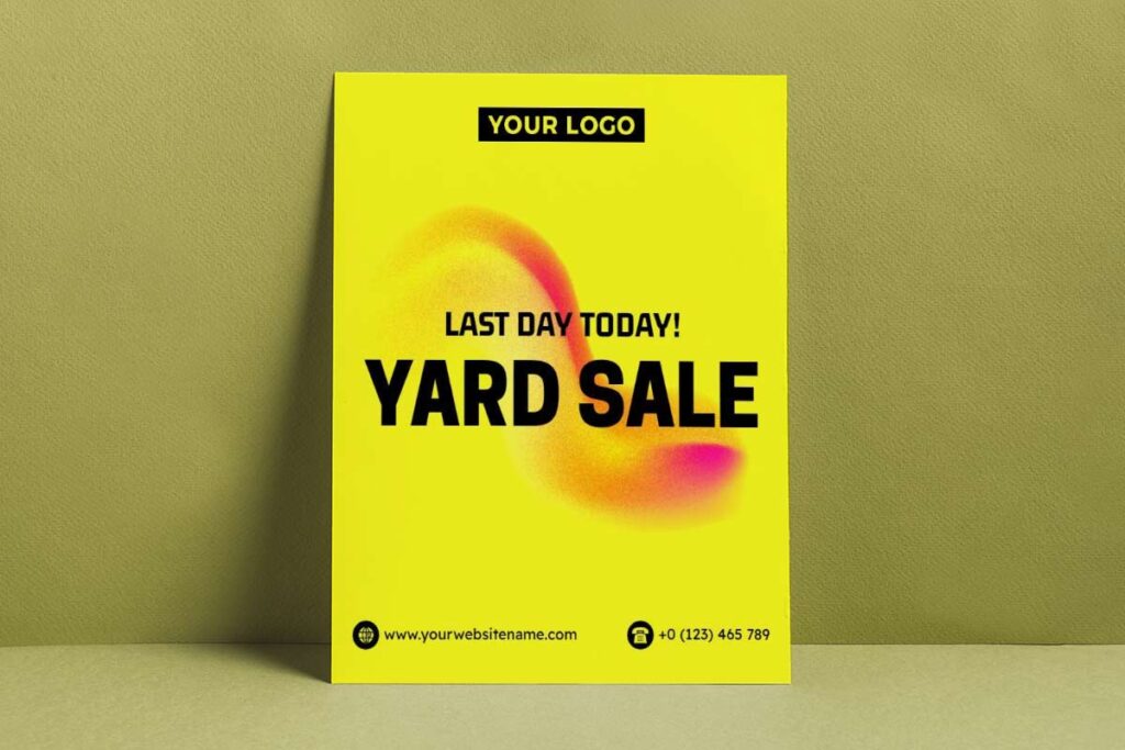 Bright Yellow Yard Sale Event Flyer Template