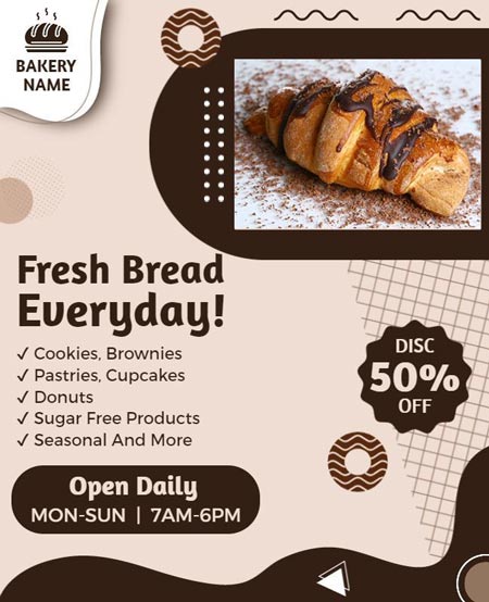 Brown Bakery Discount Flyer 