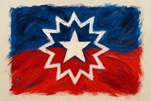 Brushstroke Juneteenth Flag Image