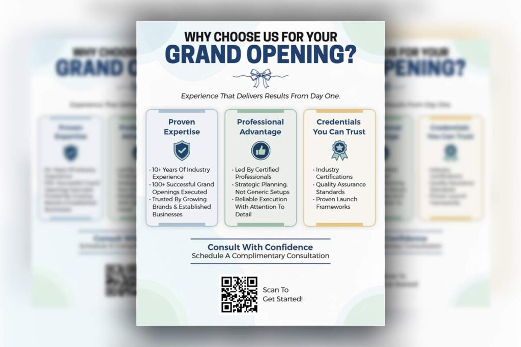 Business Consultation Grand Opening Flyer Template