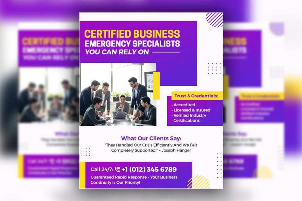 Business Emergency Services Promotional Flyer Template