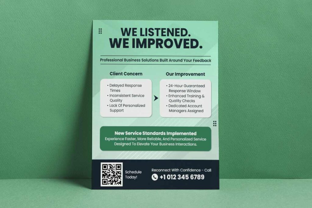 Business Improvement Services Announcement Flyer Template