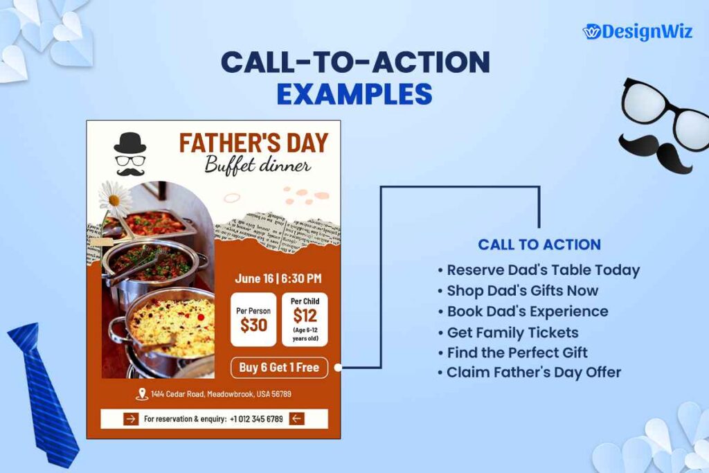 Call-to-action Examples For Fathers Day Flyer