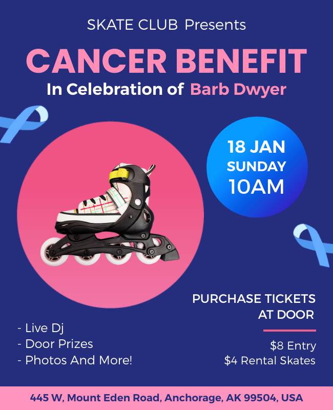 Cancer Benefit Skate Club Event Flyer Template