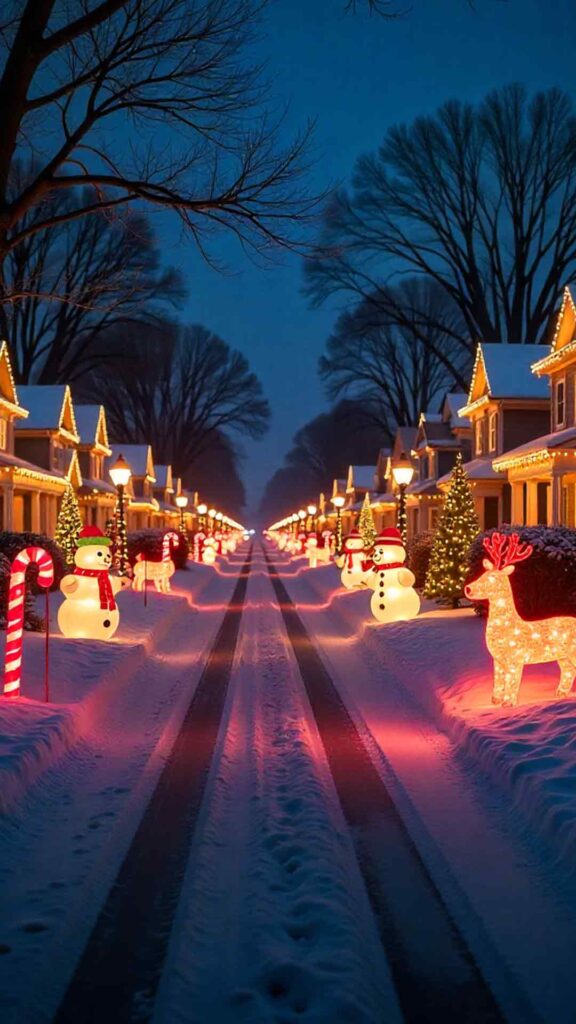 Candy Cane Lane Neighborhood Display Background
