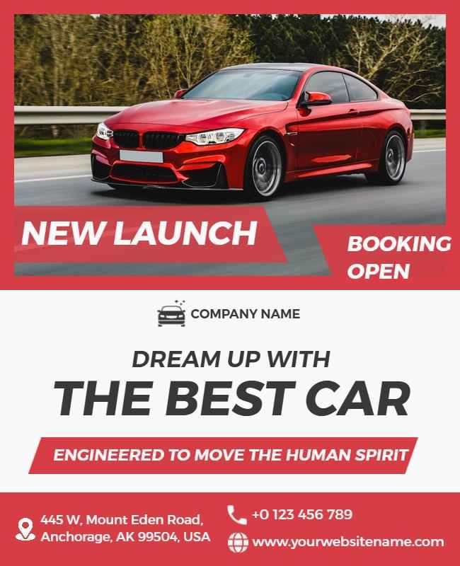 New car launch flyer