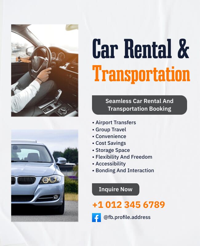 Car Rental Services List Flyer Template