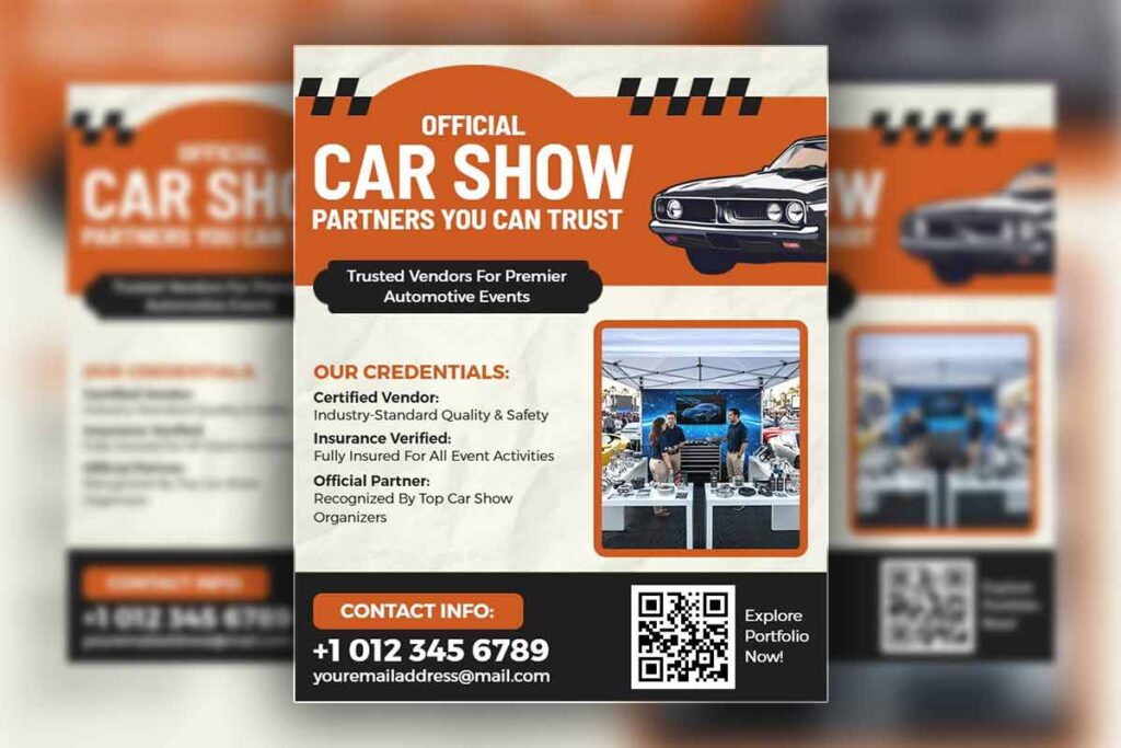 Car Show Partnership Promotion Flyer Template