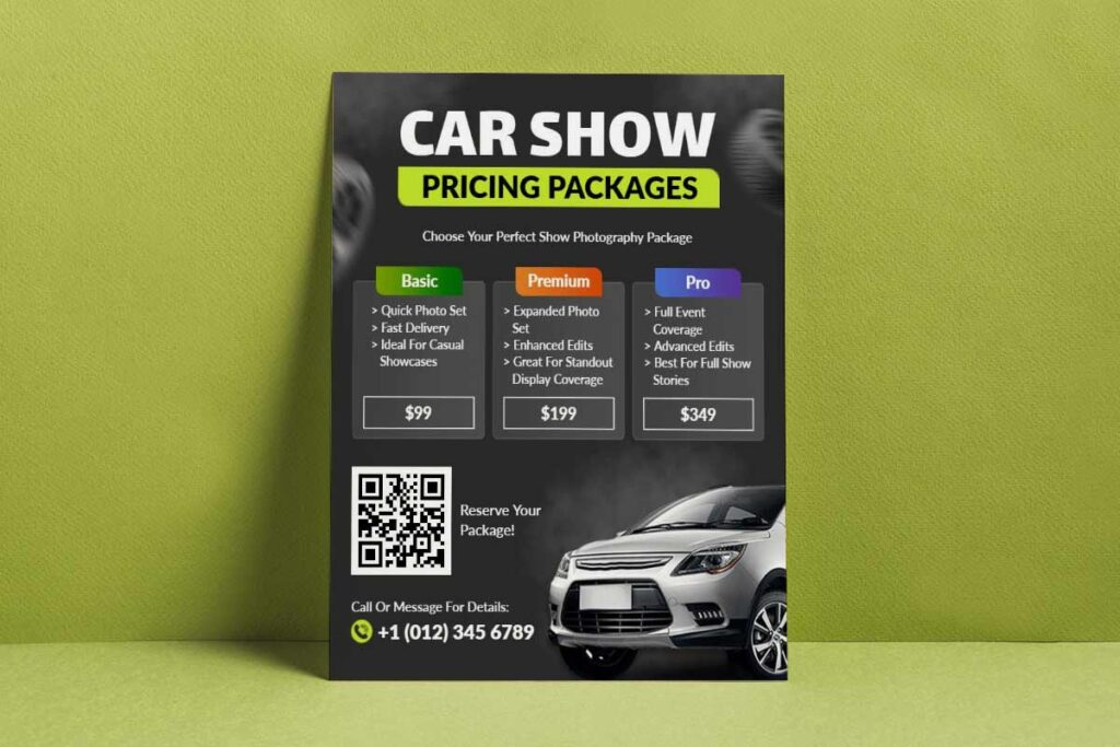 Car Show Photography Packages Flyer Template
