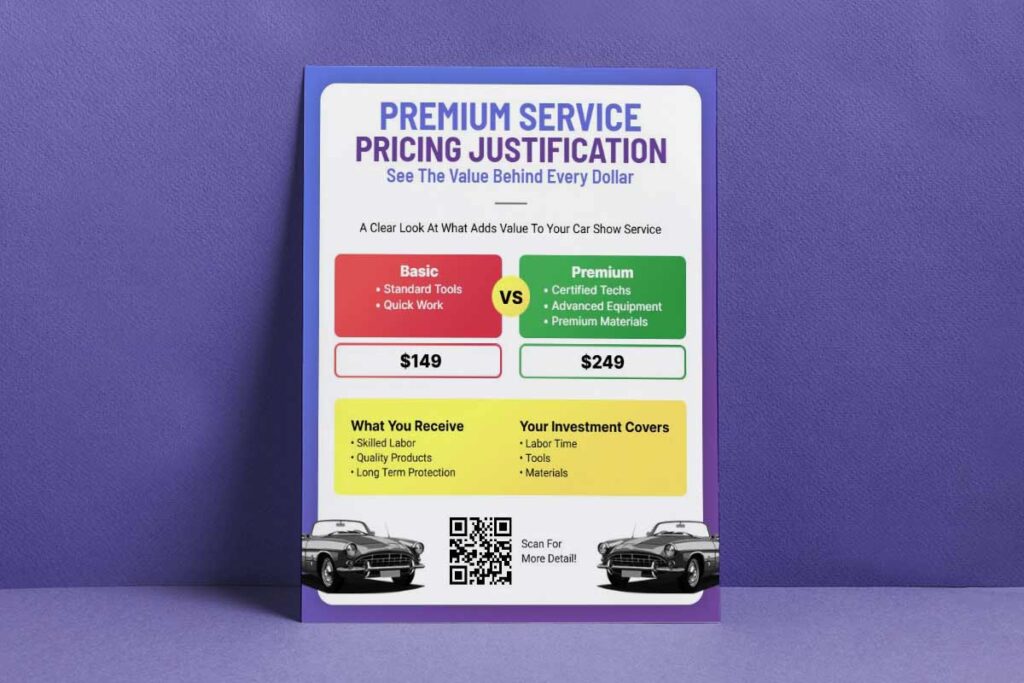 Car Show Premium Service Comparison Flyer Template