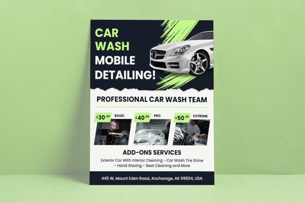 Car Wash Mobile Detailing Service Flyer Template