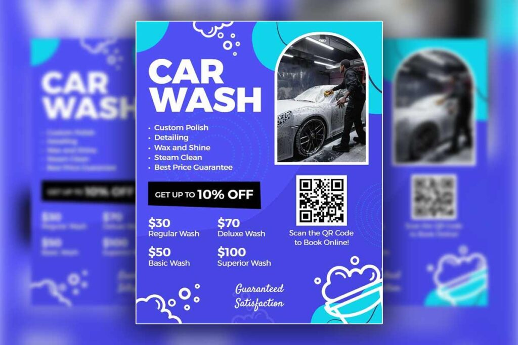 Car Wash Services Promotional Flyer Template