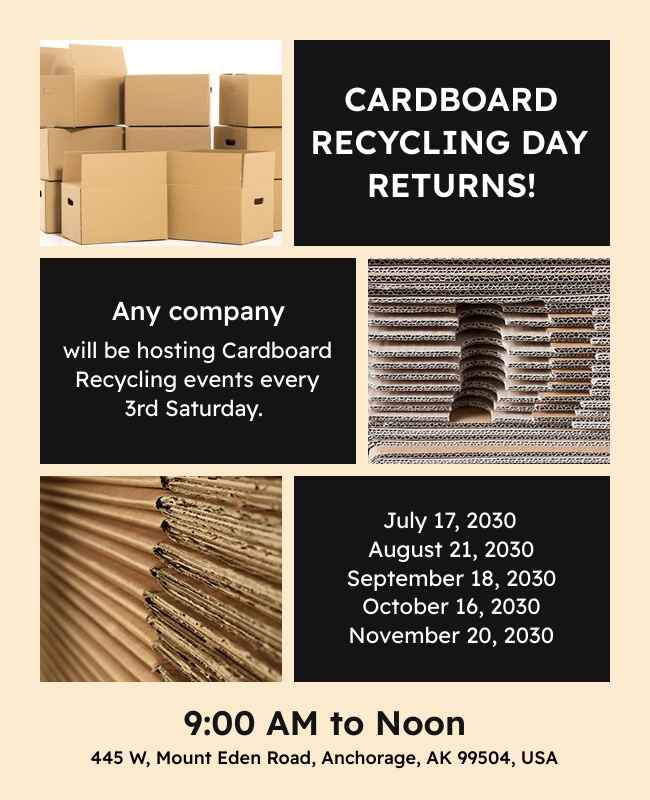 Cardboard Recycling Event Flyer Template