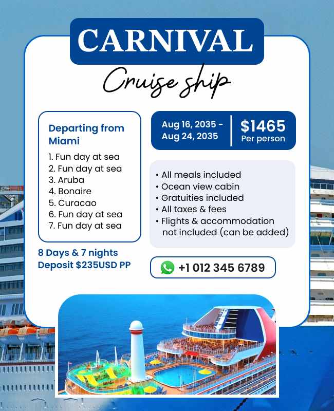 Neatly designed carnival flyer with balanced text and visuals