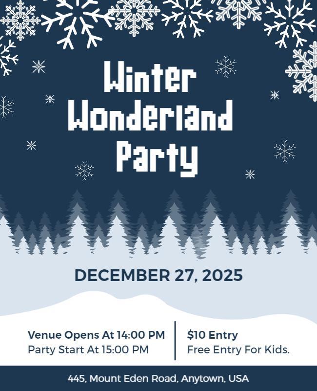 Winter wonderland party flyer