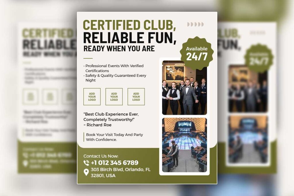 Certified Nightclub Entertainment Flyer Template