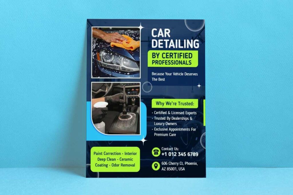 Certified Professional Car Detailing Services Flyer Template