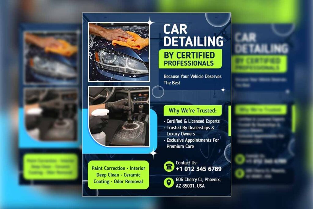 Certified Professional Car Detailing Services Flyer Template