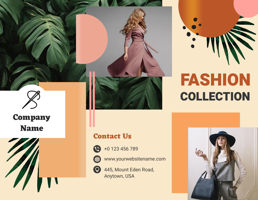 Champagne and Donkey Fashion Brochure Template