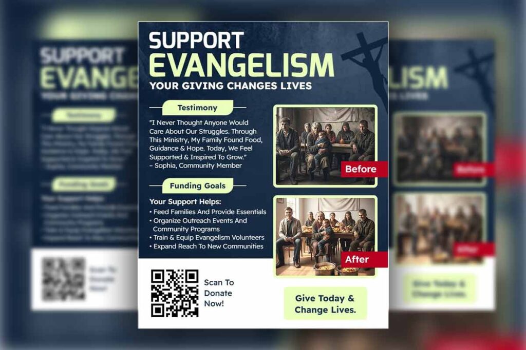 Charitable Evangelism Support Campaign Flyer Template