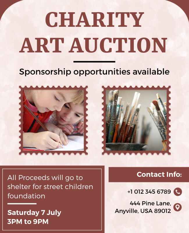 Charity Art Auction Flyer Template